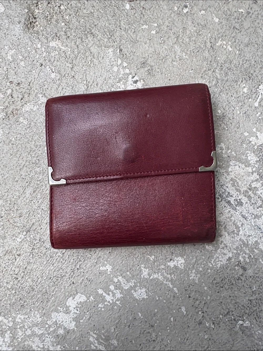 Cartier Bordeaux leather coin wallet
